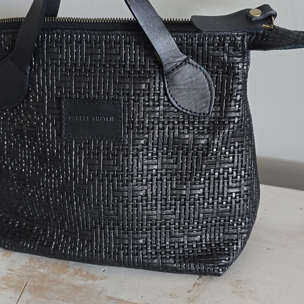 Parker Thach Small Charlie In Leather Black Basketweave - Picture 5 of 15